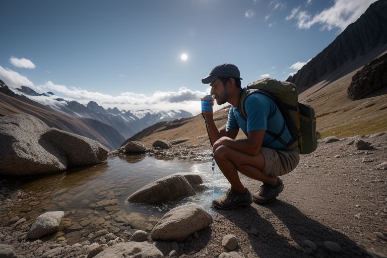 Drinking water in Trekking route